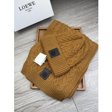 LOEWE 로에베 울 & 토끼털 모자·목도리 세트