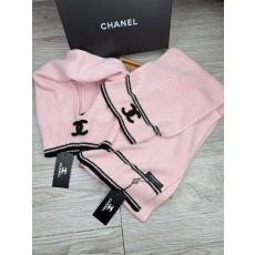 Chanel 샤넬 울 & 토끼털 모자·목도리 세트