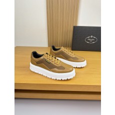 프라다(PRADA) 나파 가죽 & 실크 캔버스 스니커즈 (프리미엄) 신발