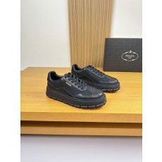 프라다(PRADA) 나파 가죽 & 실크 캔버스 스니커즈 (프리미엄) 신발