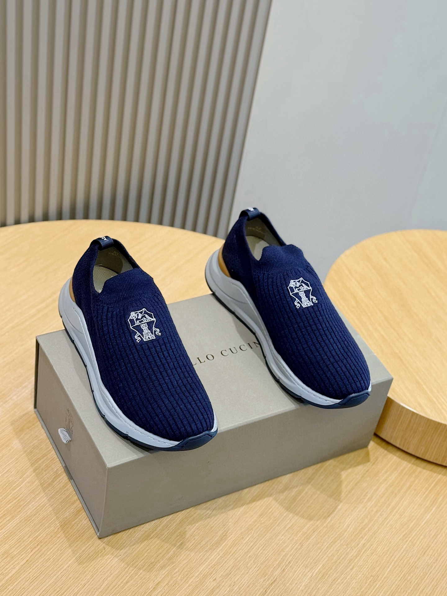 brunello cucinelli BC 브루넬로 쿠치넬리 코튼 니트 스니커즈 신발