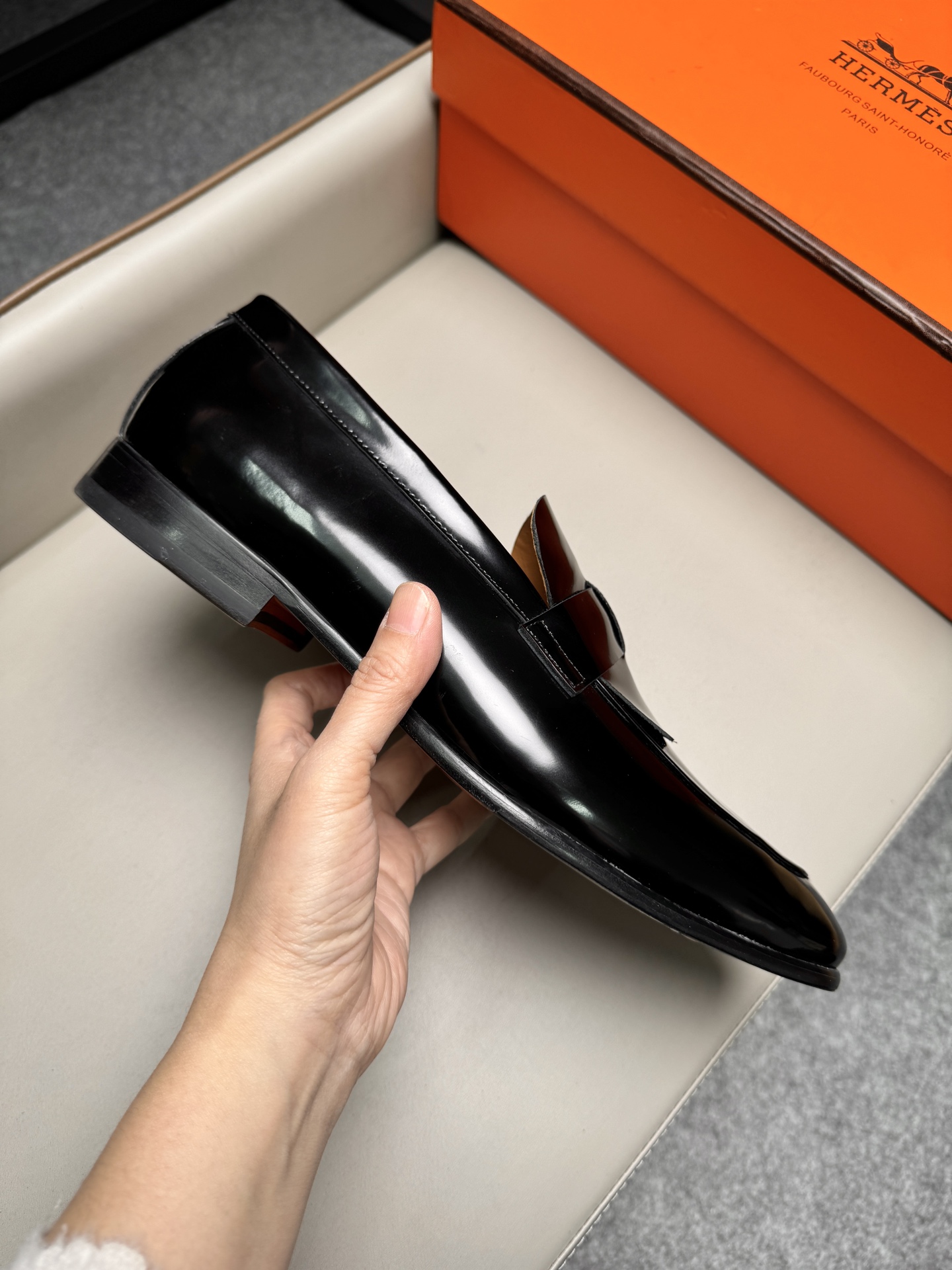 에르메스(Hermes) 파티나 카프스킨 로퍼/더비 구두 신발