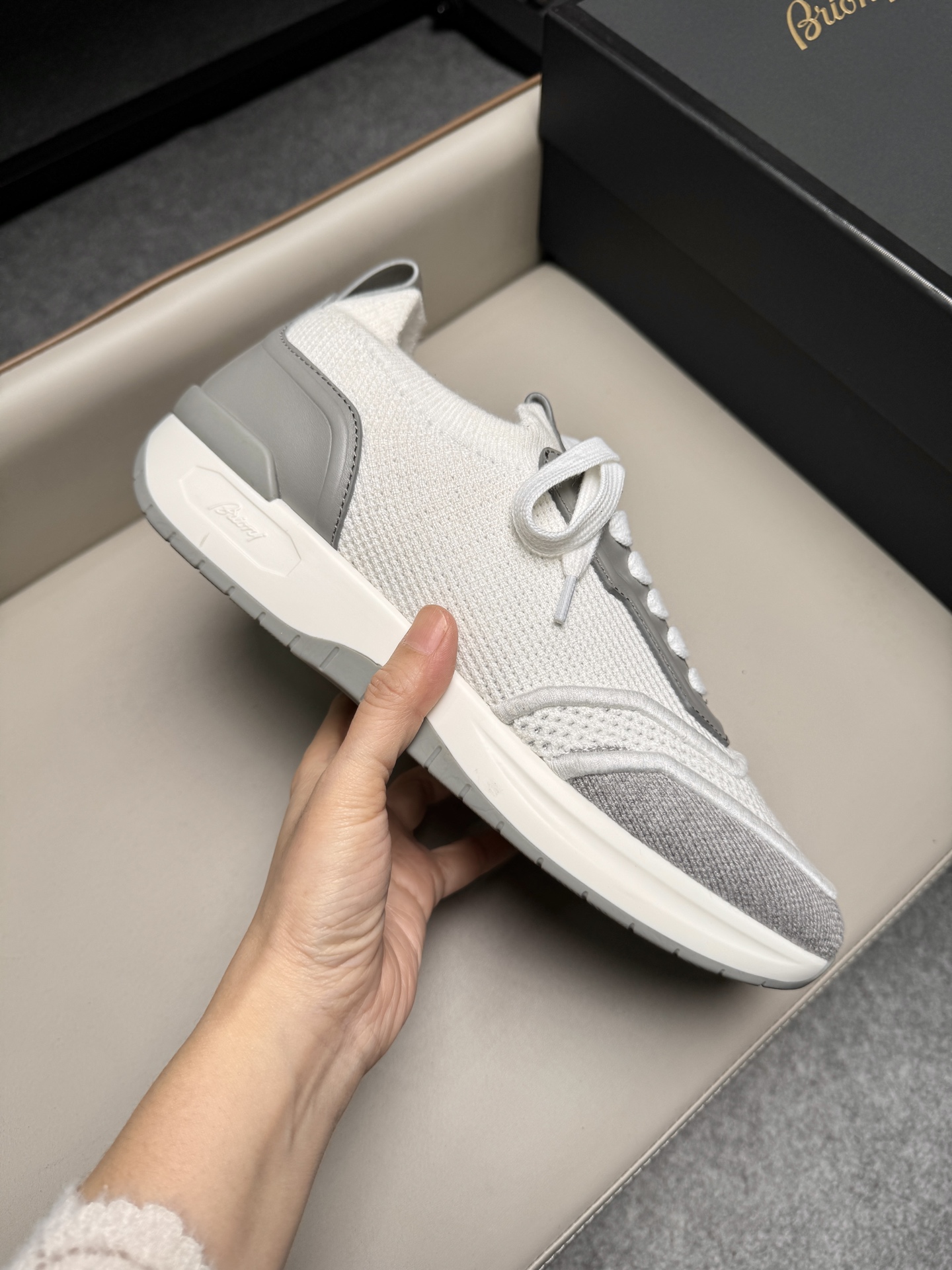 브리오니(Brioni) 캐시미어 울 블렌드 스니커즈 신발