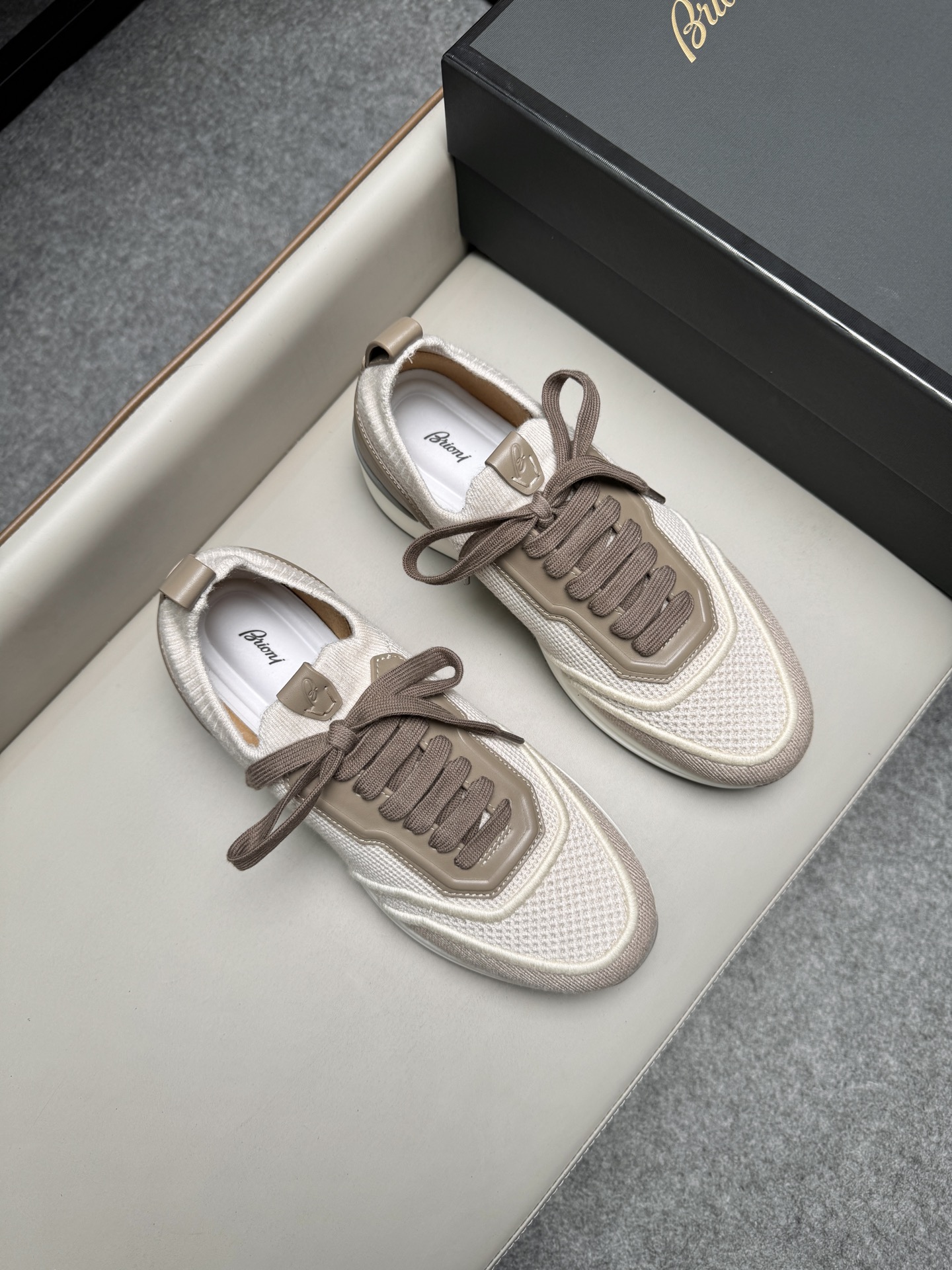 브리오니(Brioni) 캐시미어 울 블렌드 스니커즈 신발