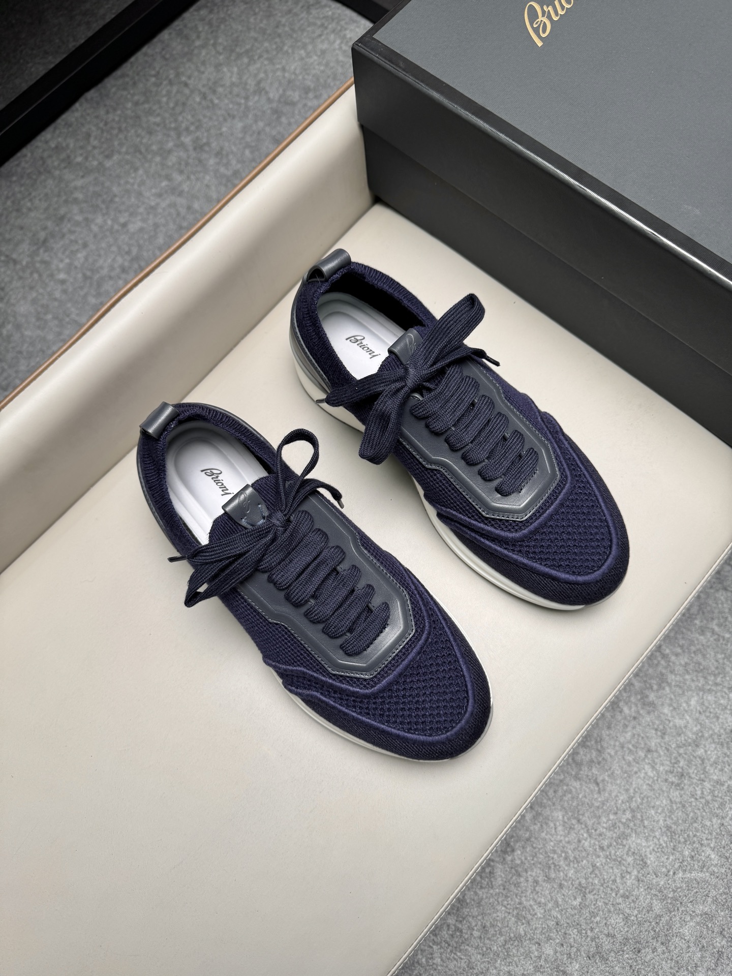 브리오니(Brioni) 캐시미어 울 블렌드 스니커즈 신발