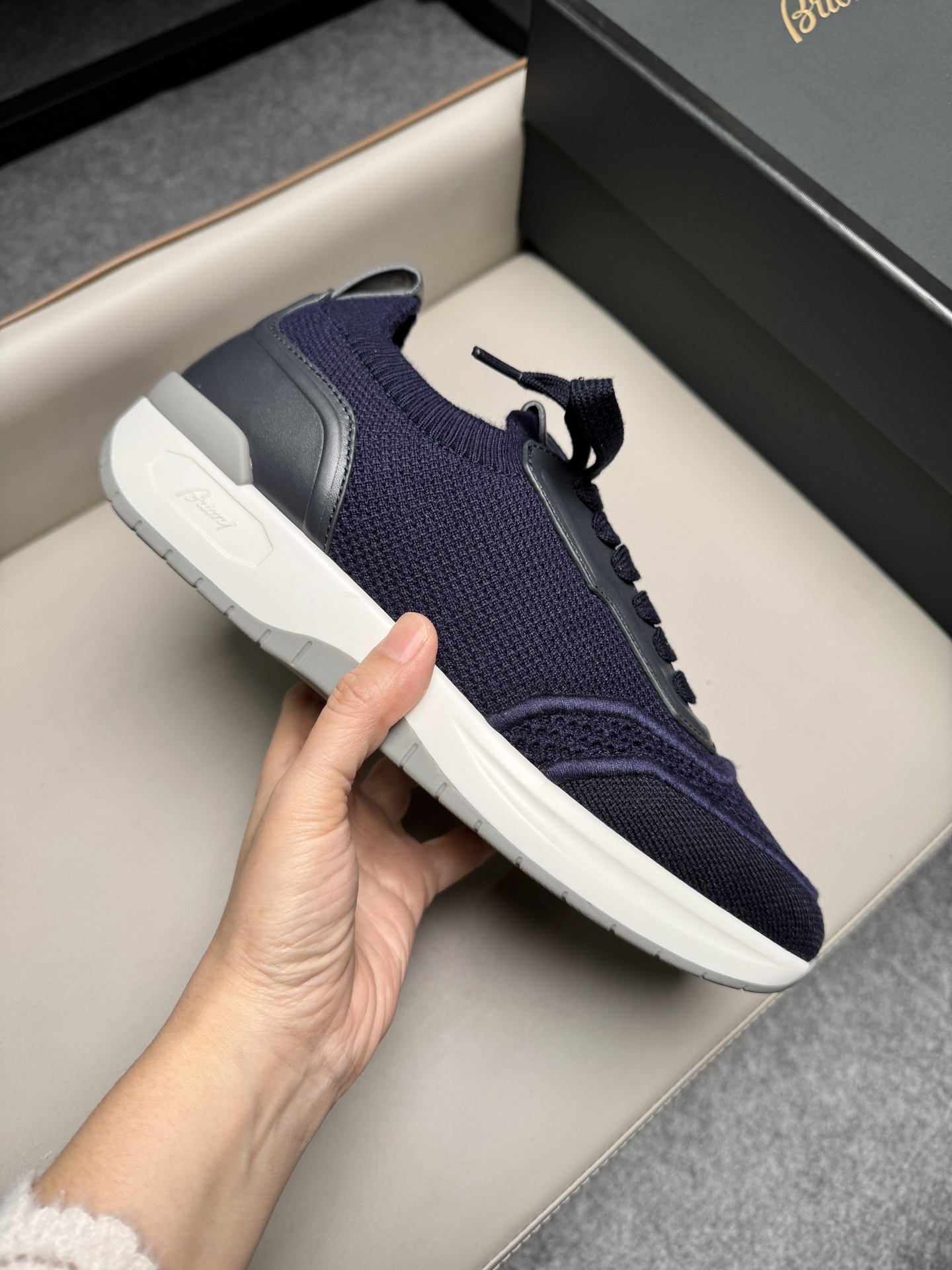 브리오니(Brioni) 캐시미어 울 블렌드 스니커즈 신발