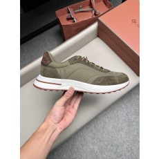 Loro Piana 로로피아나(LP) 스웨이드 캔버스 믹스 남성화 스니커즈 신발