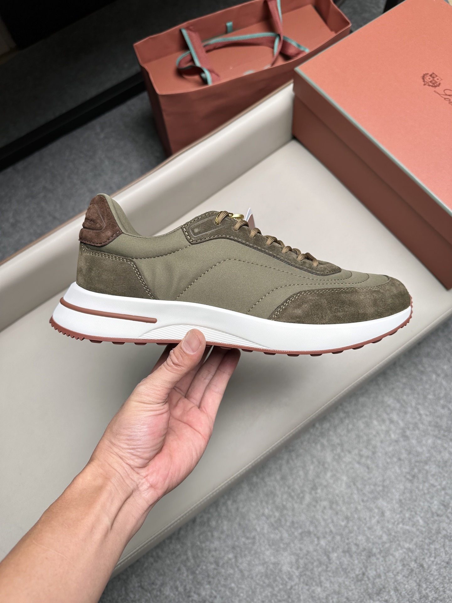 Loro Piana 로로피아나(LP) 스웨이드 캔버스 믹스 남성화 스니커즈 신발