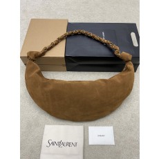 생로랑(YSL) 아말리아(Amalia) 카라멜 브라운 스웨이드 호보백 가방 라지