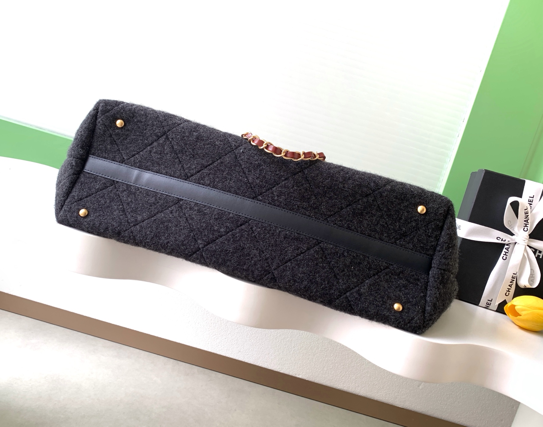 샤넬(Chanel) 25K 블랙 펠트 대형 토트백 가방 라지