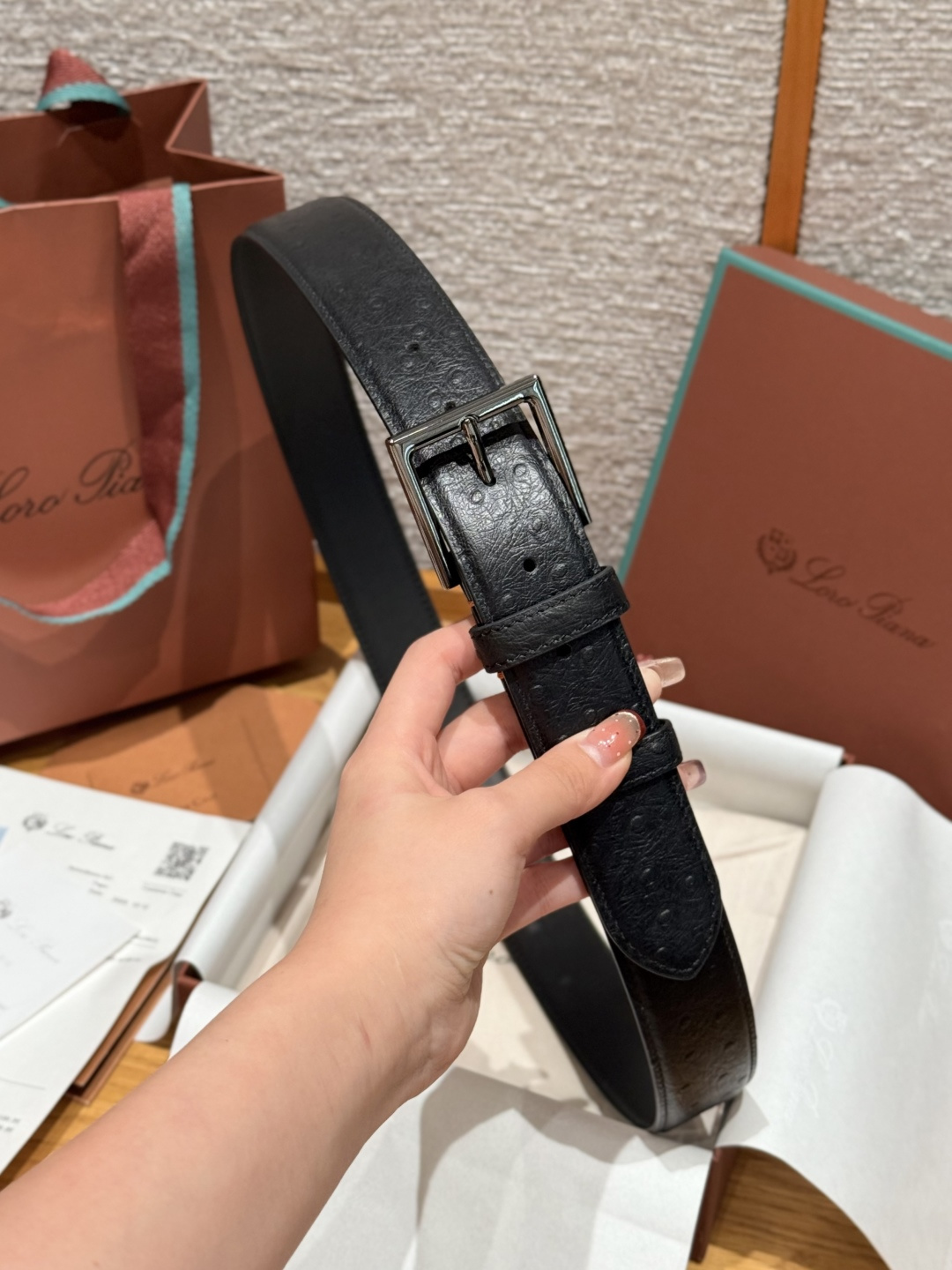 로로 피아나(Loro Piana) LP 알사벨(Alsavel) 남성 매트 벨트