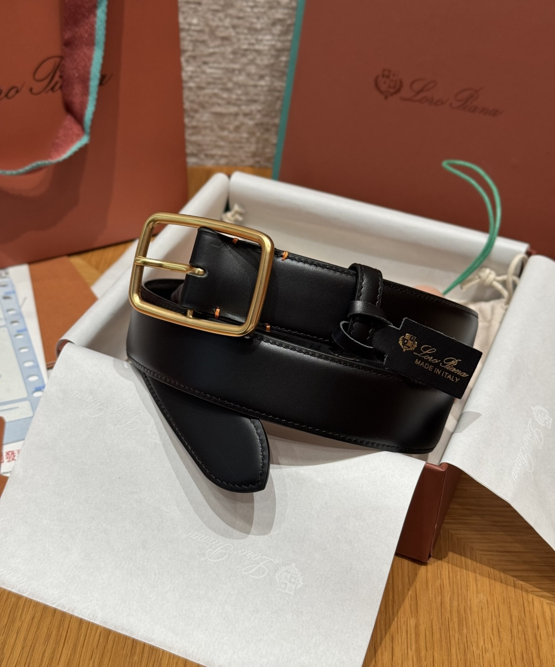 로로 피아나(Loro Piana) LP 벌룬 남성 스무스 벨트