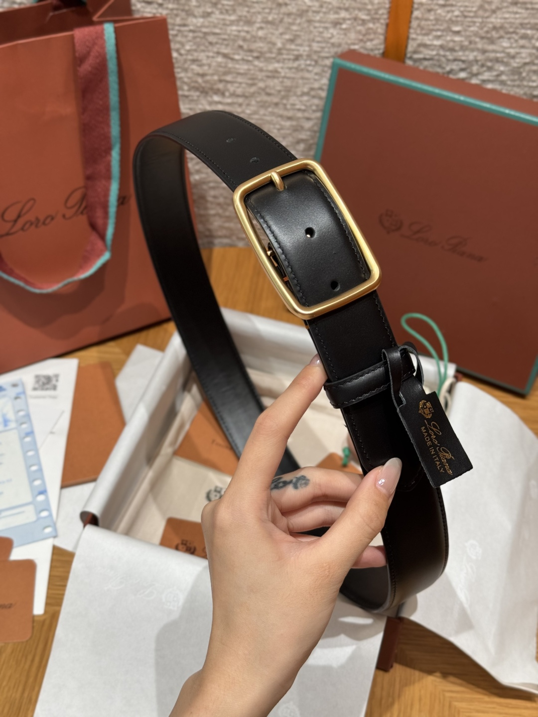 로로 피아나(Loro Piana) LP 벌룬 남성 스무스 벨트