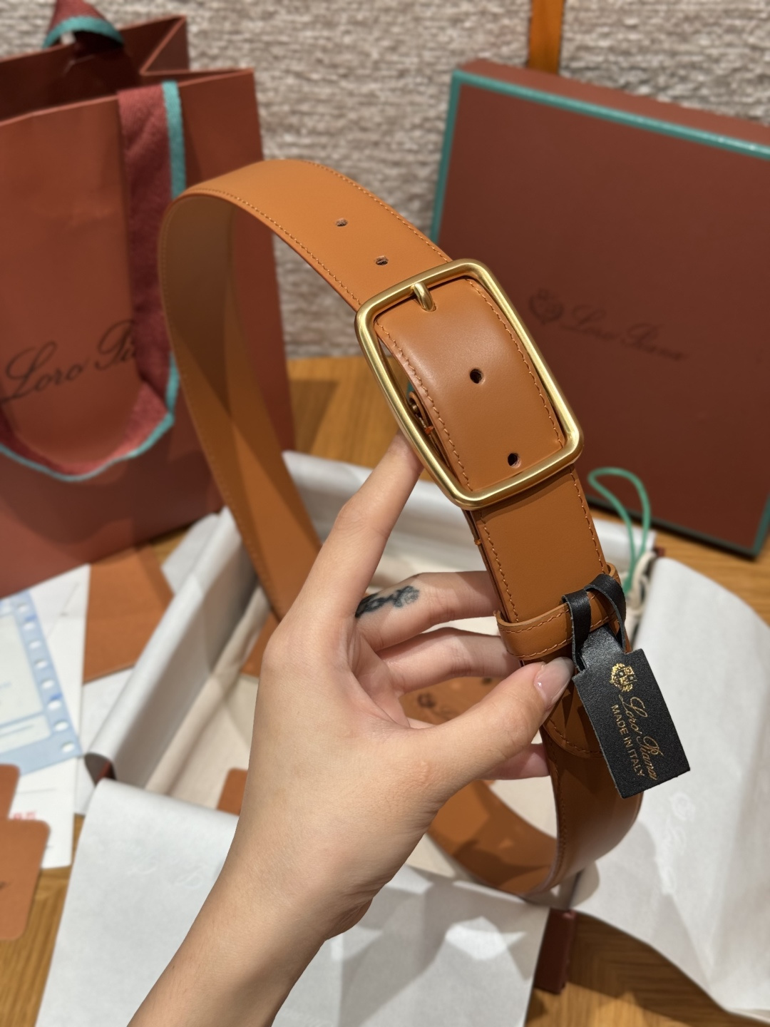 로로 피아나(Loro Piana) LP 벌룬 남성 스무스 벨트