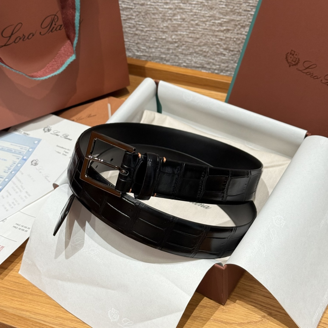 로로 피아나(Loro Piana) LP 알사벨(Alsavel) 남성 크로코 벨트