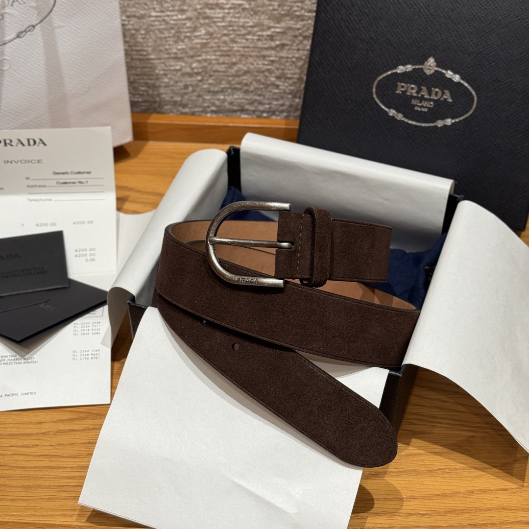 프라다(Prada) 스웨이드 벨트