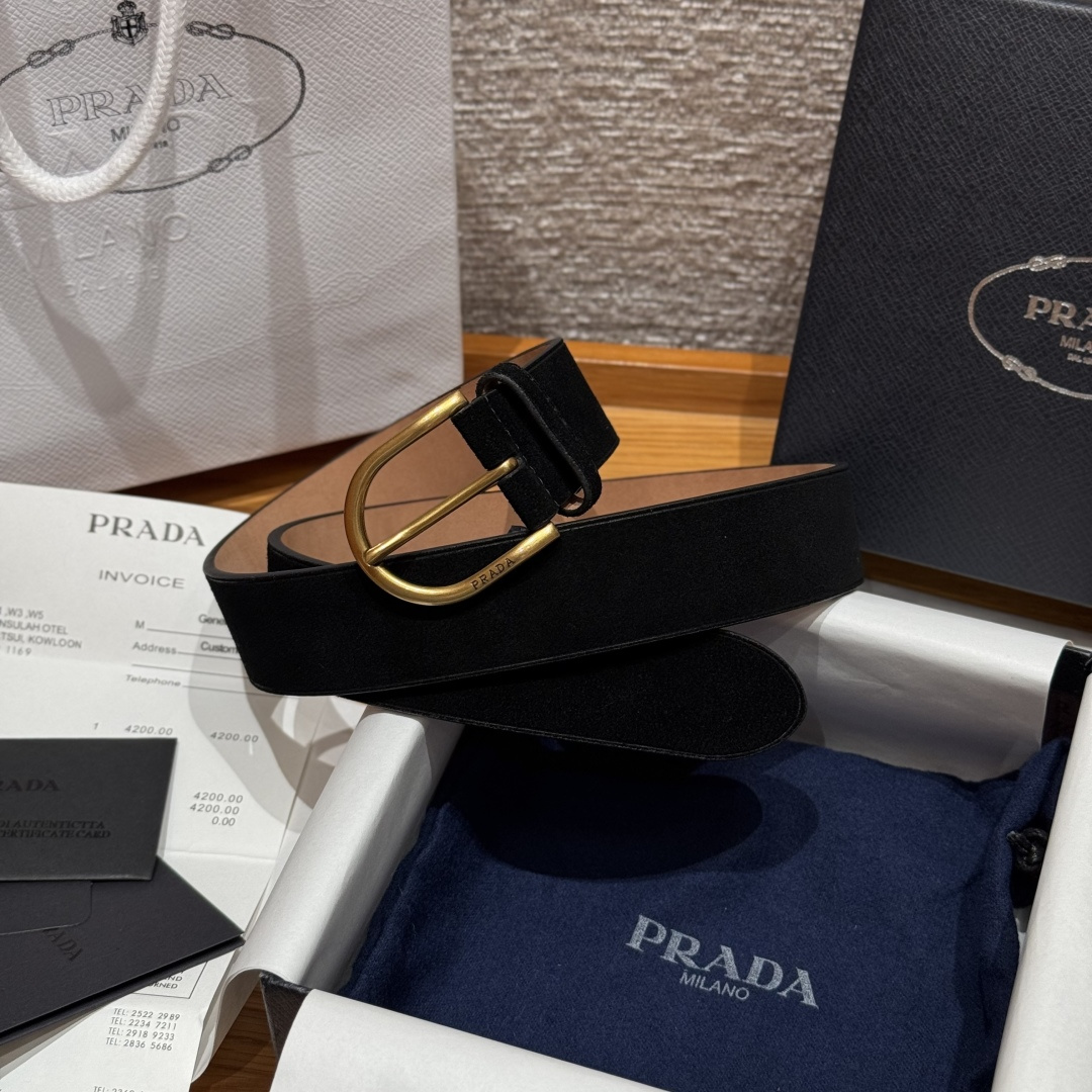 프라다(Prada) 스웨이드 벨트