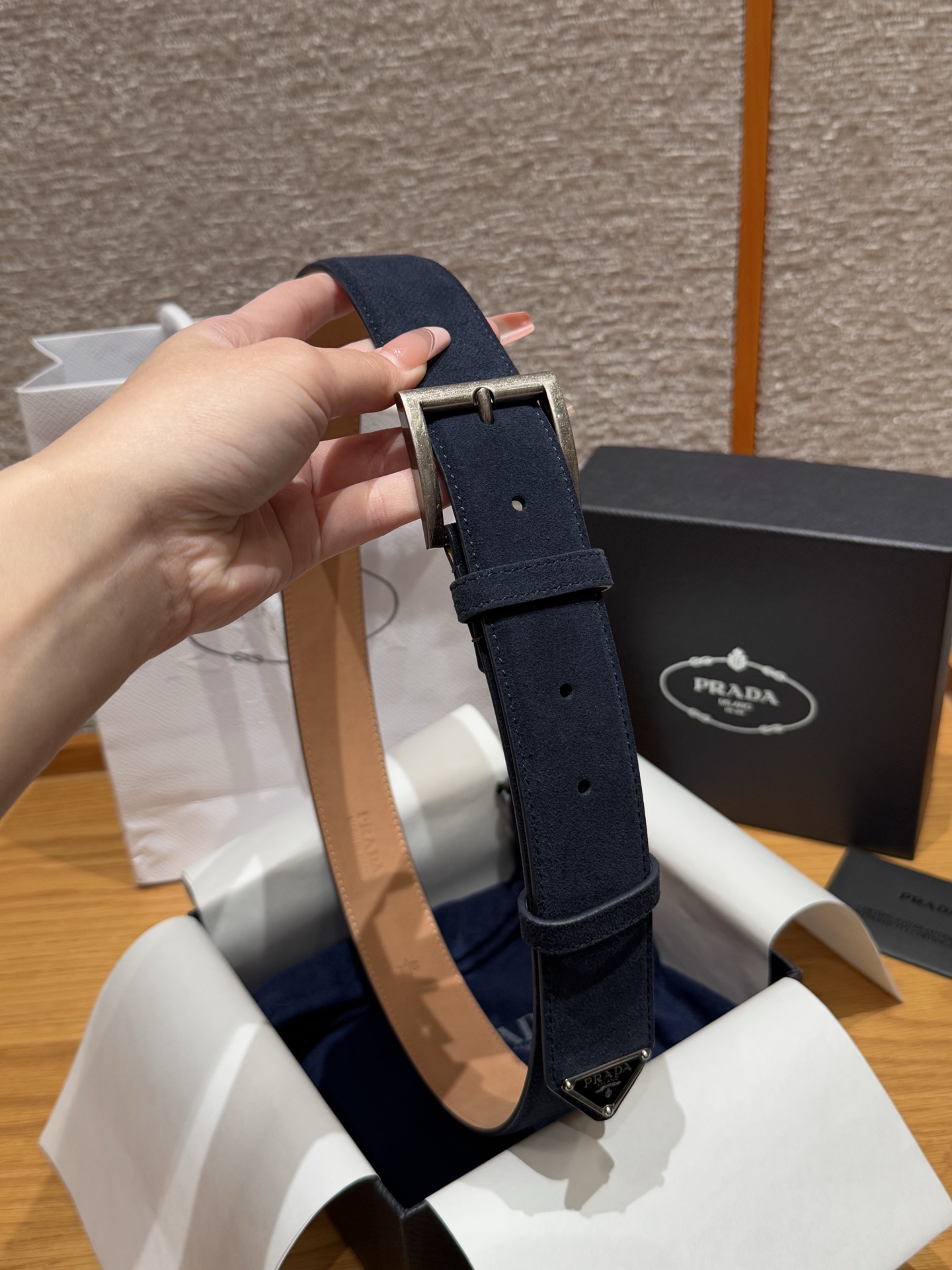 프라다(Prada) 남성 스웨이드 벨트