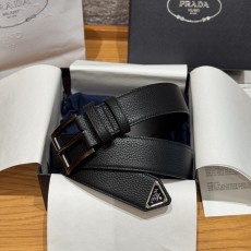 프라다(Prada) 트라이앵글 로고 소가죽 벨트