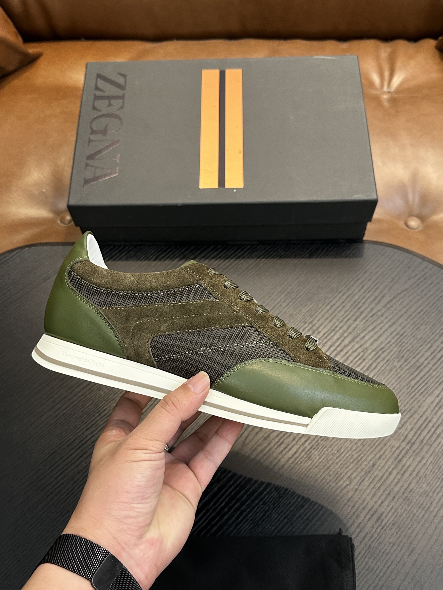 제냐(Zegna) 트리플 스티치 몬테(Monte) 런웨이 스니커즈 신발