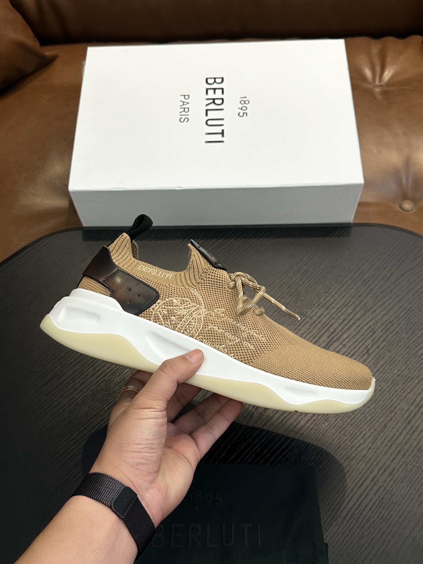 벨루티(Berluti) Shadow 니트 스니커즈 신발