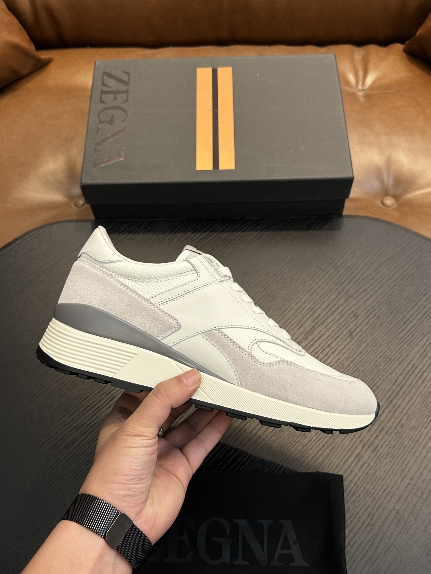 제냐(Zegna) 트리플 스티치 몬테(Monte) 럭셔리 스니커즈 신발