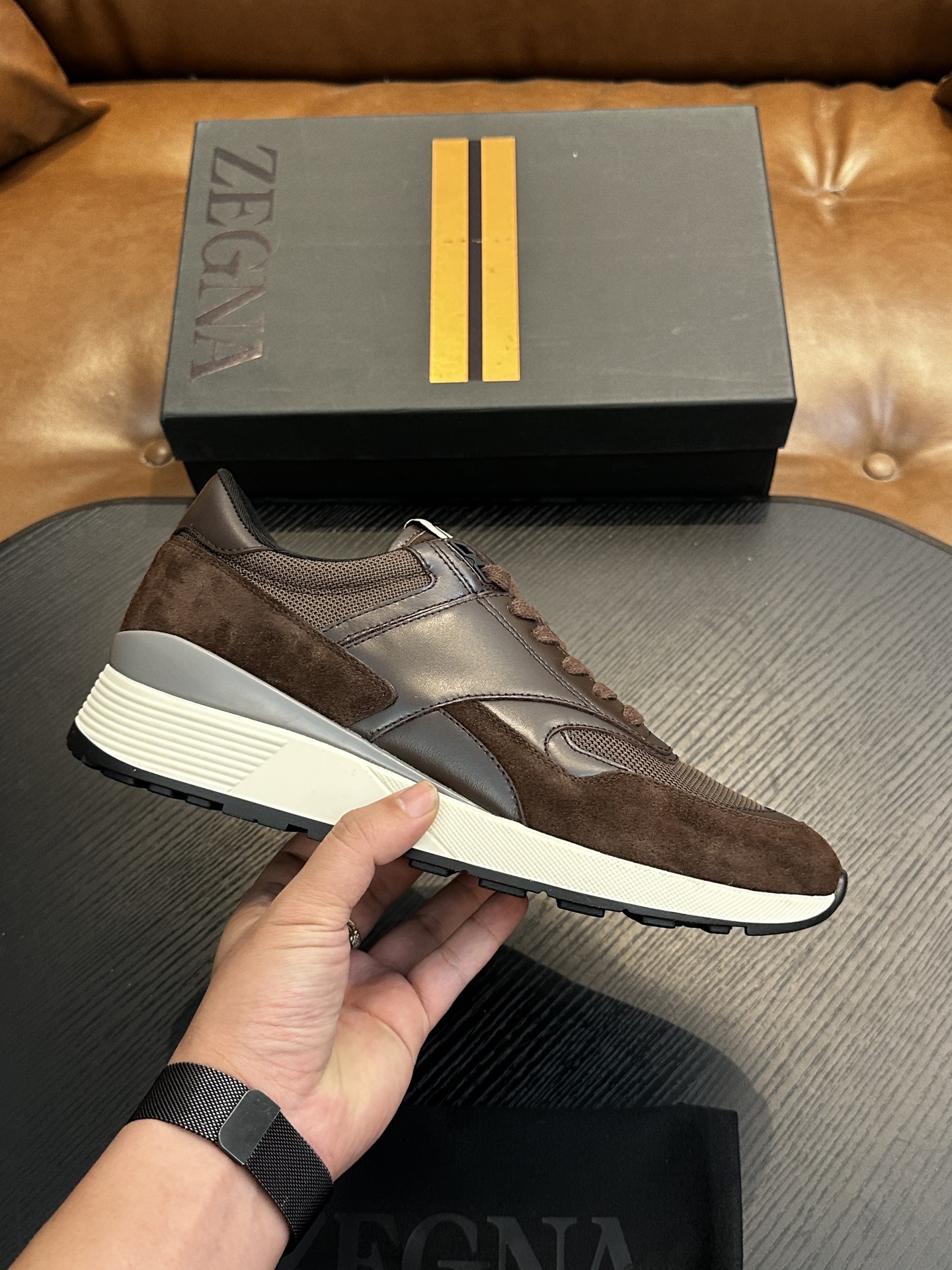 제냐(Zegna) 트리플 스티치 몬테(Monte) 럭셔리 스니커즈 신발