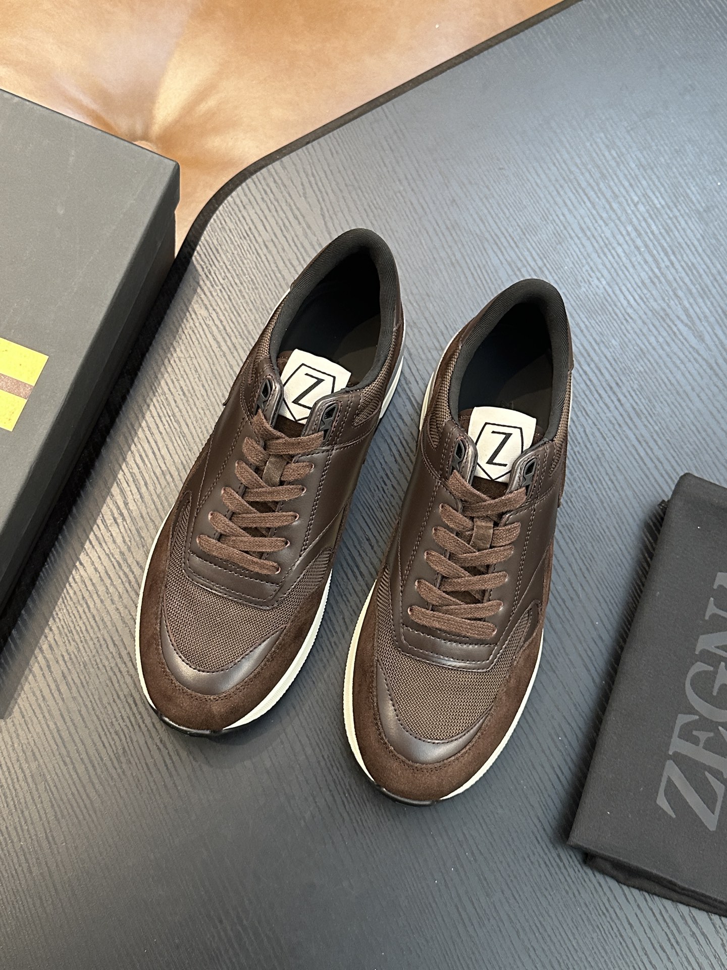 제냐(Zegna) 트리플 스티치 몬테(Monte) 럭셔리 스니커즈 신발