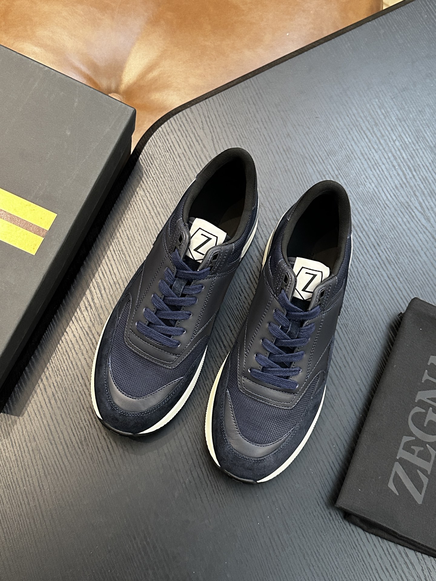 제냐(Zegna) 트리플 스티치 몬테(Monte) 럭셔리 스니커즈 신발