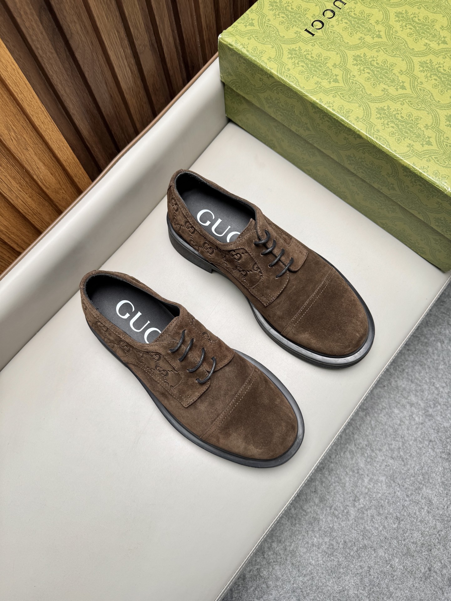 구찌(Gucci) 클래식 스웨이드 비즈니스 슈즈 구두 신발