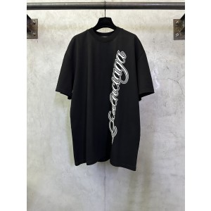 발렌시아가(Balenciaga) CURSIVE 필기체 플로킹 반팔 티셔츠 의류