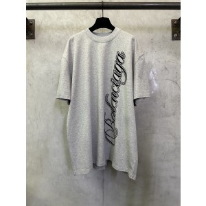 발렌시아가(Balenciaga) CURSIVE 필기체 플로킹 반팔 티셔츠 의류