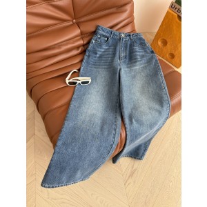 Loewe 로에베 빈티지 블루 로고 자수 스트레이트 데님 팬츠 청바지 의류