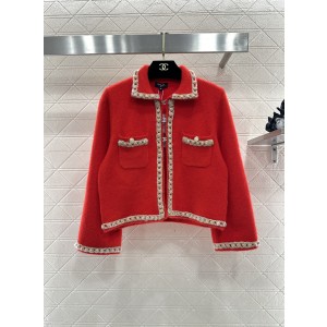 샤넬(Chanel) 배색 트림 캐시미어 가디건 의류