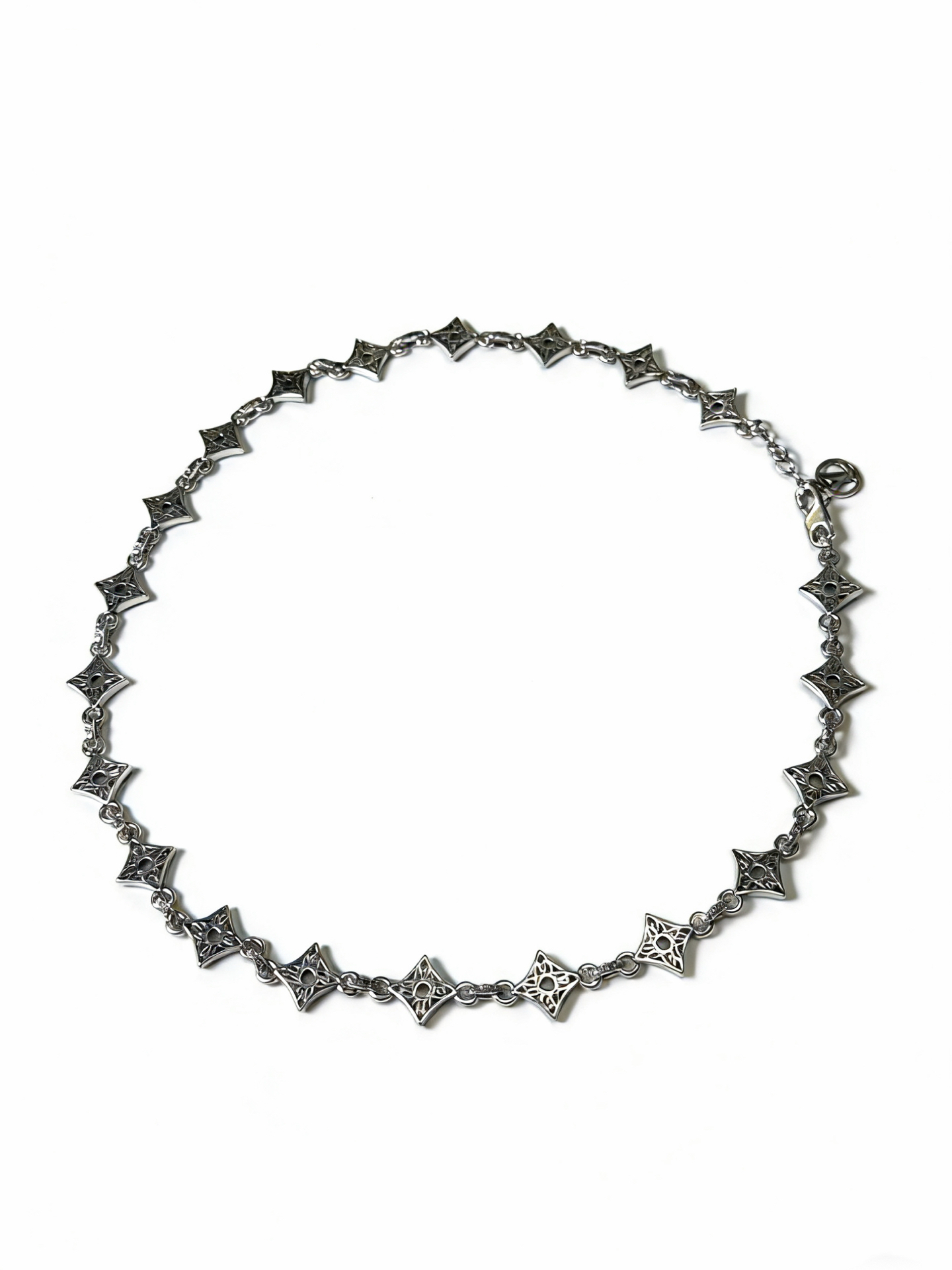 루이비통(LV) 빈티지 실버 펑크 체인 목걸이 악세사리