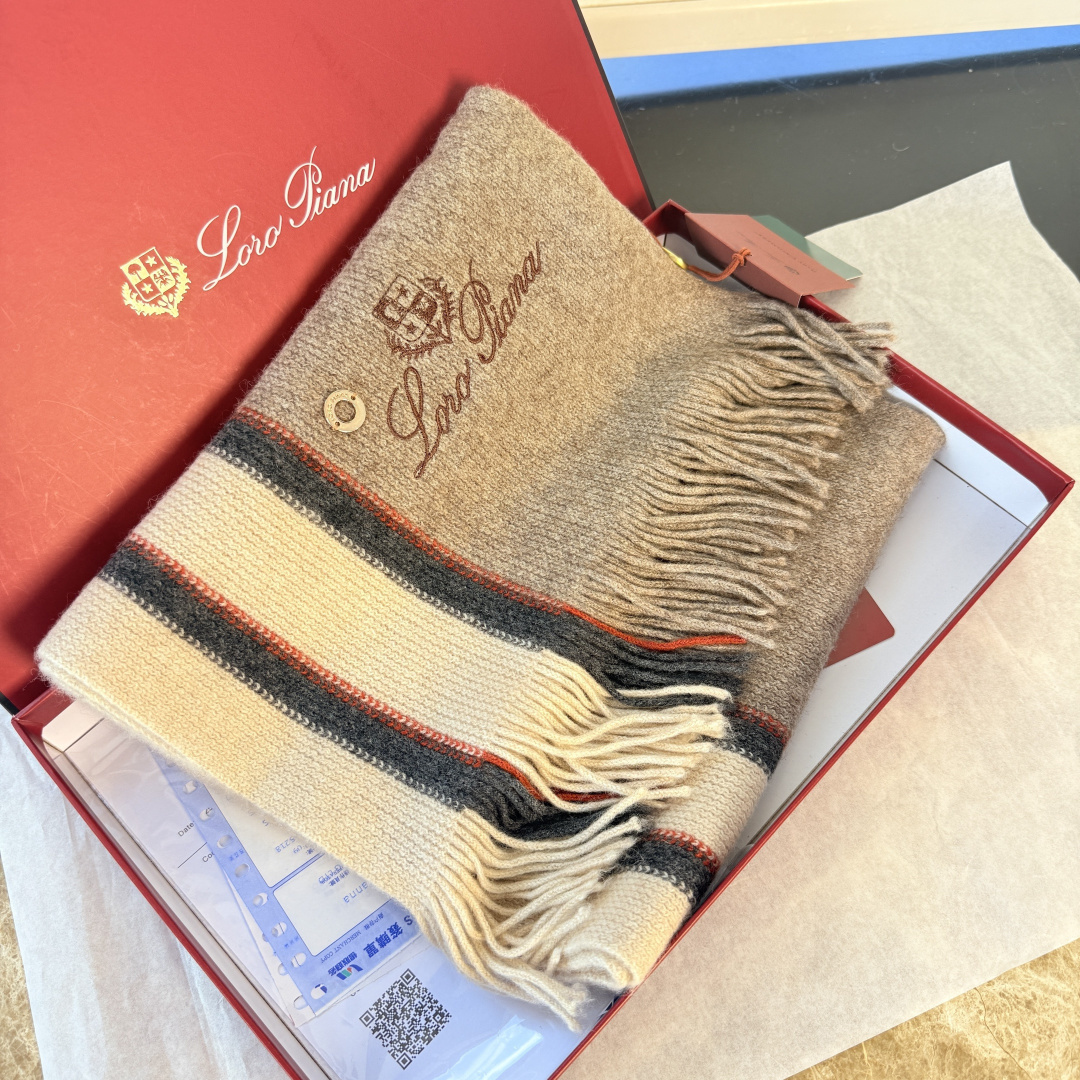 Loro Piana 로로피아나 · 캐시미어 니트 머플러 목도리 스카프