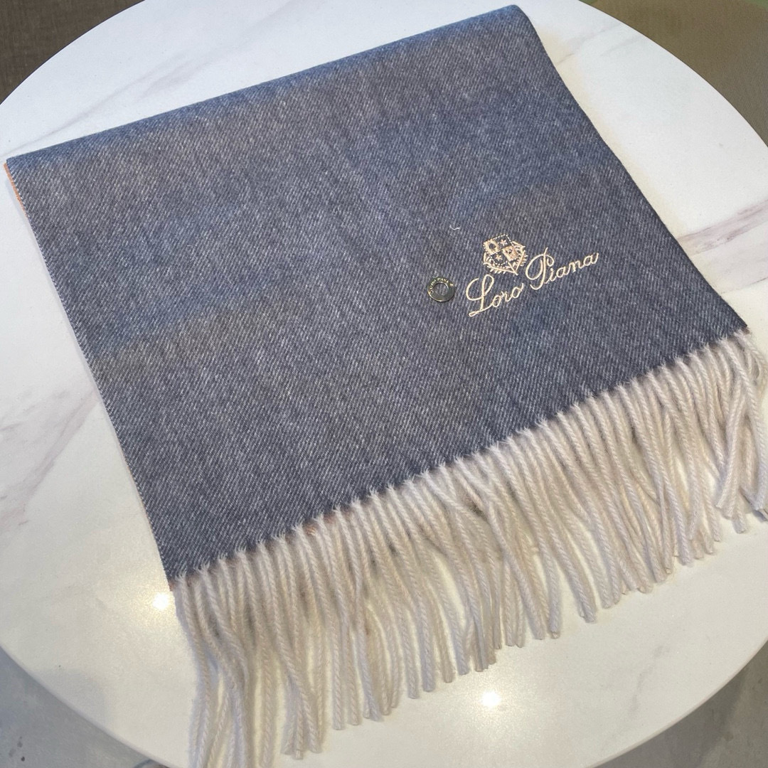 Loro Piana 로로피아나 · 프리미엄 100% 캐시미어 체크 머플러 목도리 스카프