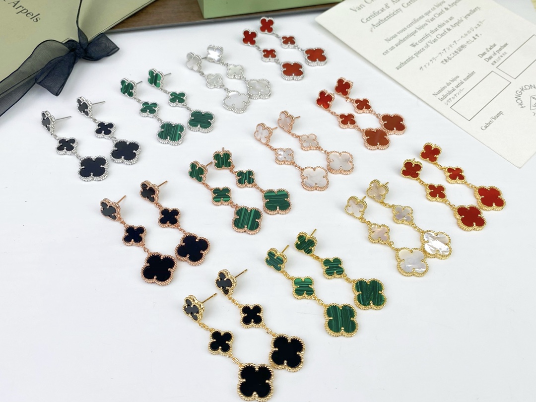 Van Cleef & Arpels VCA · 반클리프 아펠 스위트 3구 사엽초 귀걸이 악세사리