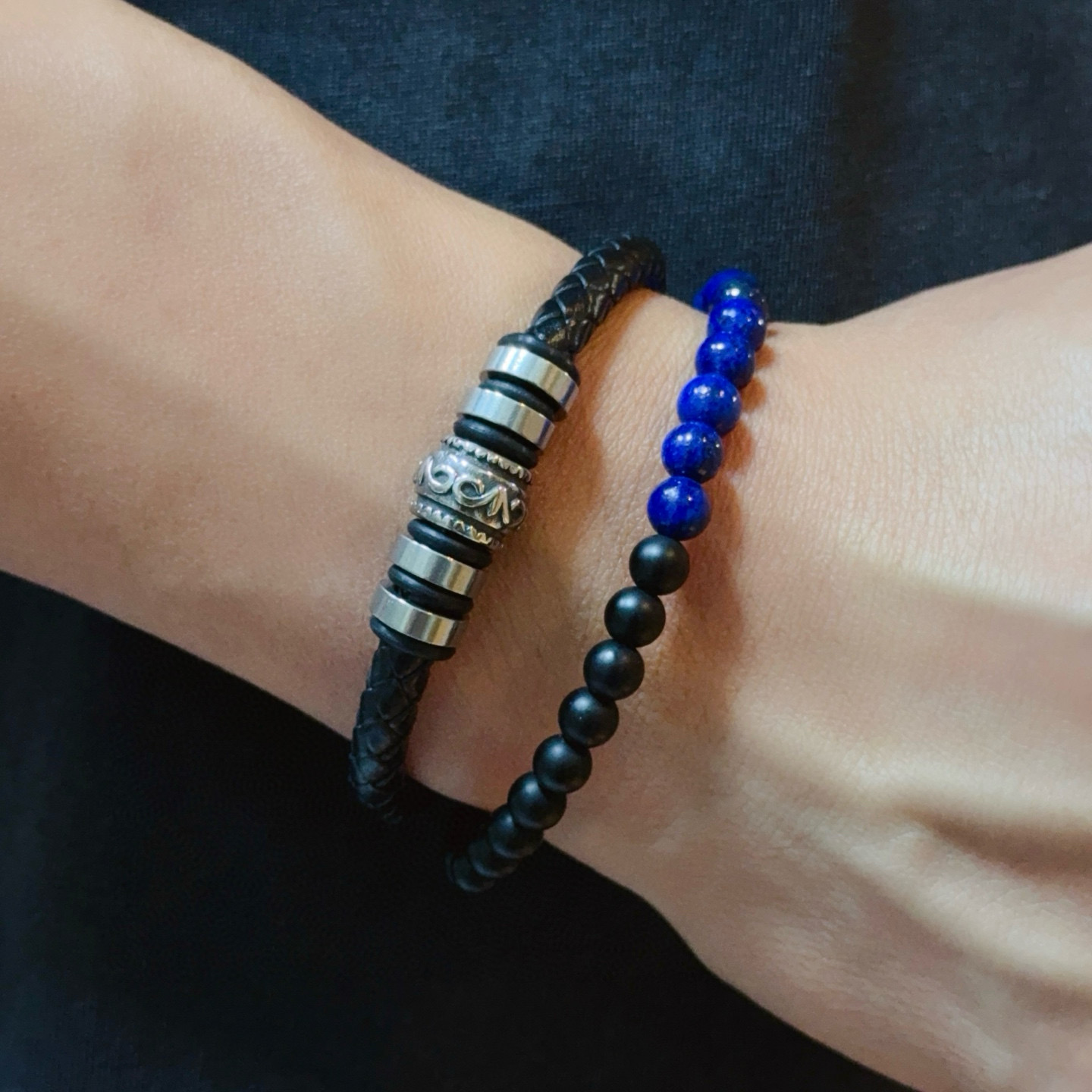 크롬하츠(Chrome Hearts) 십자가 가죽 코드 팔찌 (하이엔드) 악세사리