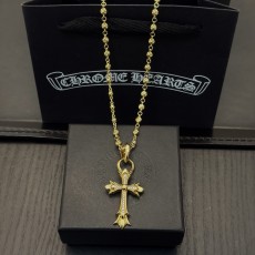 크롬하츠(Chrome Hearts) 골드 십자가 볼 체인 목걸이 악세사리