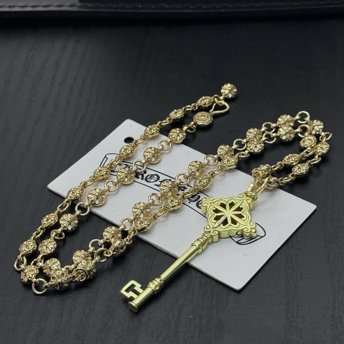 크롬하츠(Chrome Hearts) 골드 크로스 볼 & 키(Key) 목걸이 악세사리