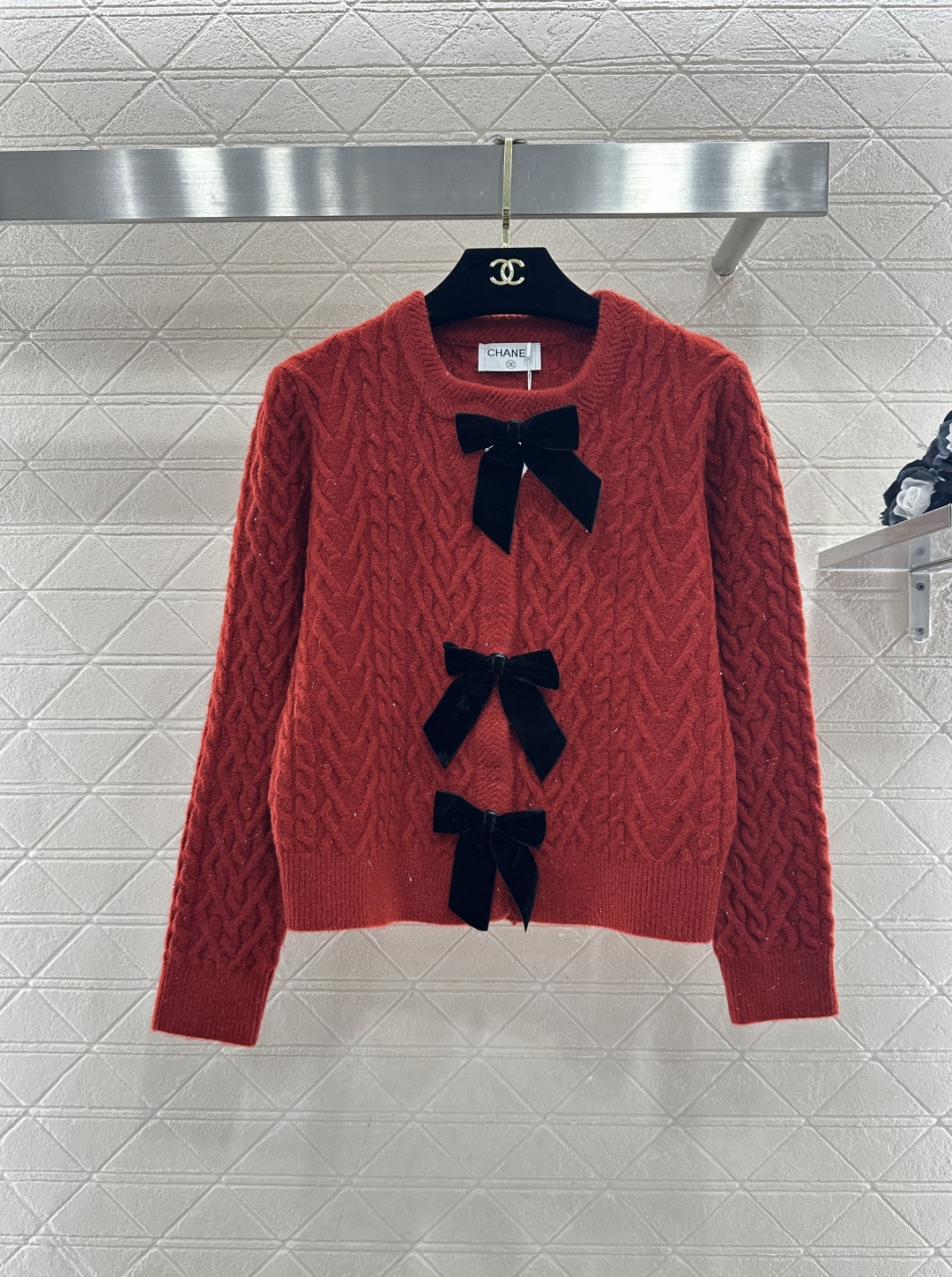 샤넬(Chanel) 리본 꽈배기 니트 가디건 의류