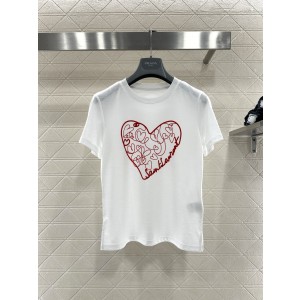 생로랑(Saint Laurent) YSL 하트 플로킹 로고 반팔 티셔츠 의류