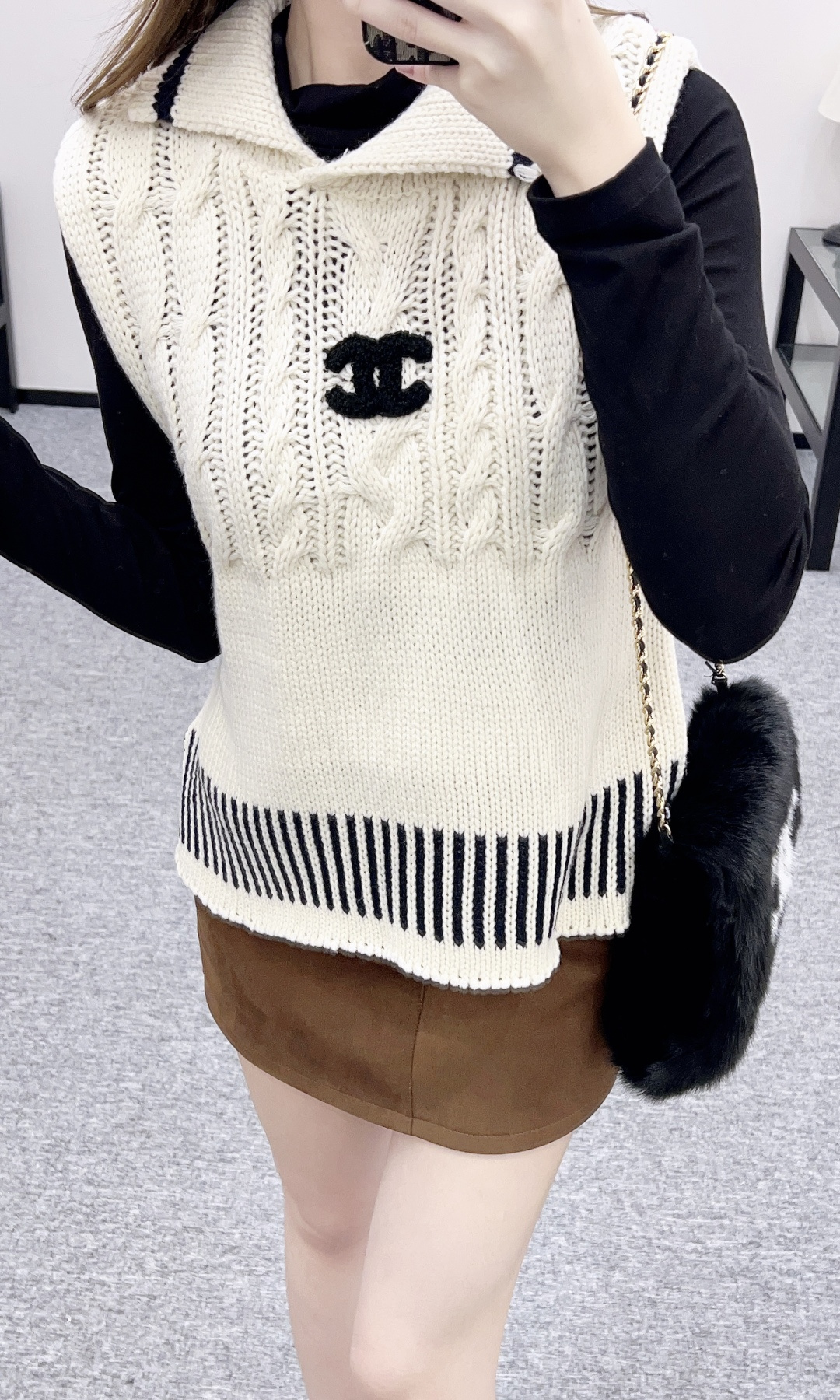 샤넬(Chanel) 카라 니트 베스트 조끼 의류