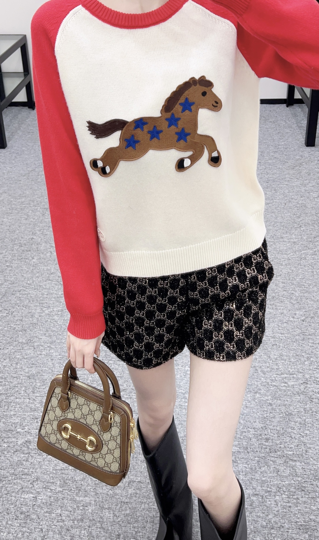 구찌(Gucci) 나그랑 포니 긴팔 니트 의류