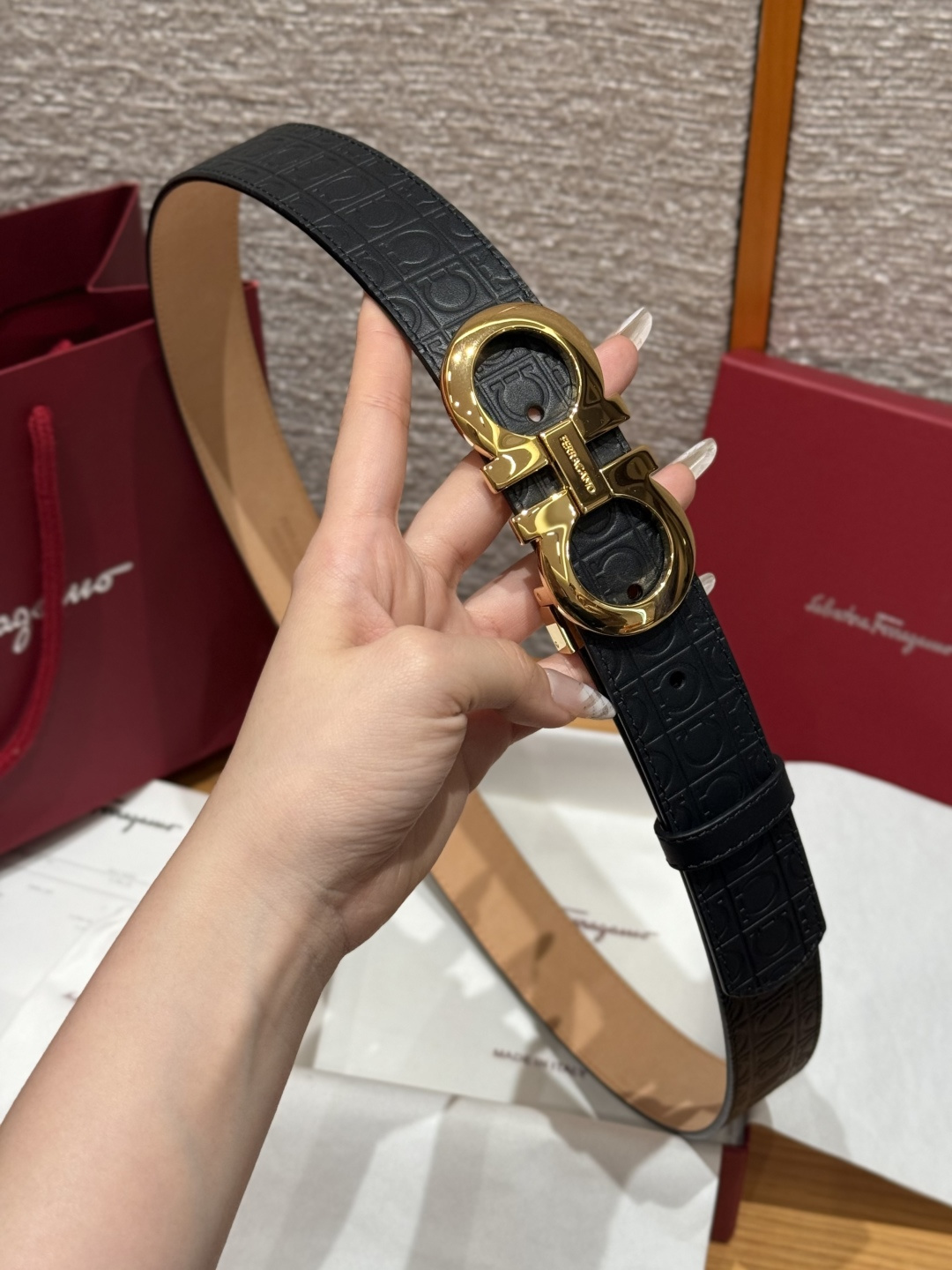 페라가모(Ferragamo) 양면 조절식 Gancini 간치니 벨트