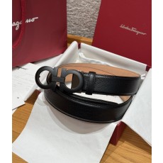 페라가모(Ferragamo) 양면 조절식 Gancini 간치니 해머드 레더 벨트