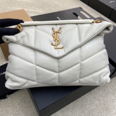 생로랑(YSL) 루루 푸퍼(Loulou Puffer) 라지 화이트 (빈티지 골드) 숄더백 가방