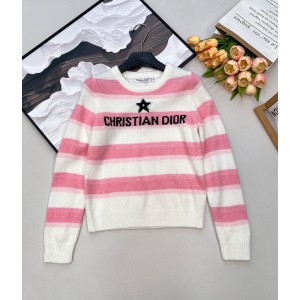 디올(DIOR) CD 스트라이프 별 레터링 자카드 긴팔 니트 의류