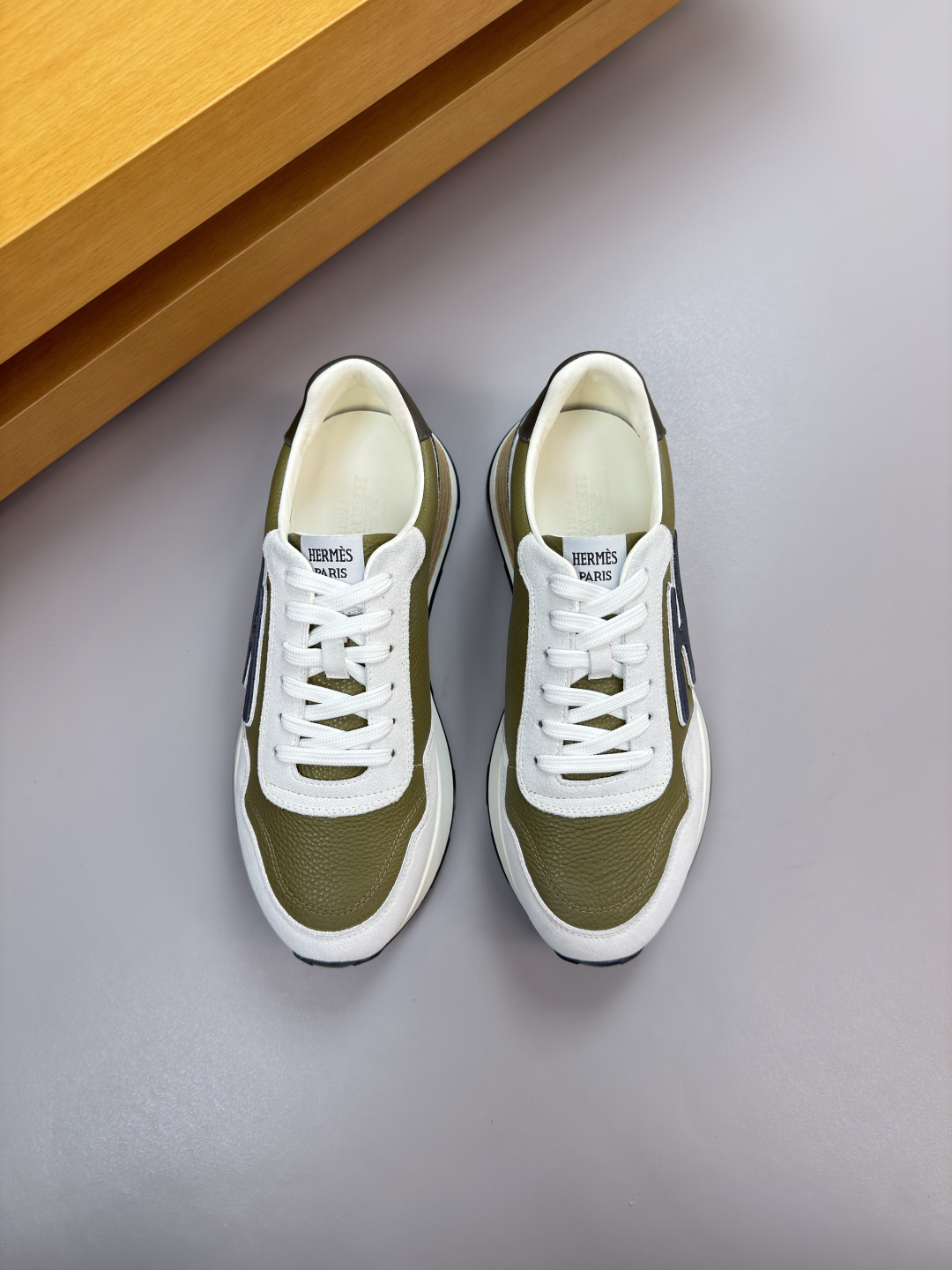 에르메스(HERMES) 하이엔드 콤비 캐주얼 스니커즈 신발